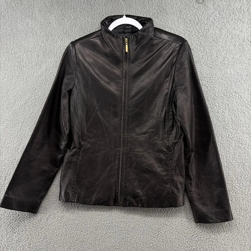 Vintage Leather Jacket Stone Mountain Mod Moto Genuine Leather Minimalist